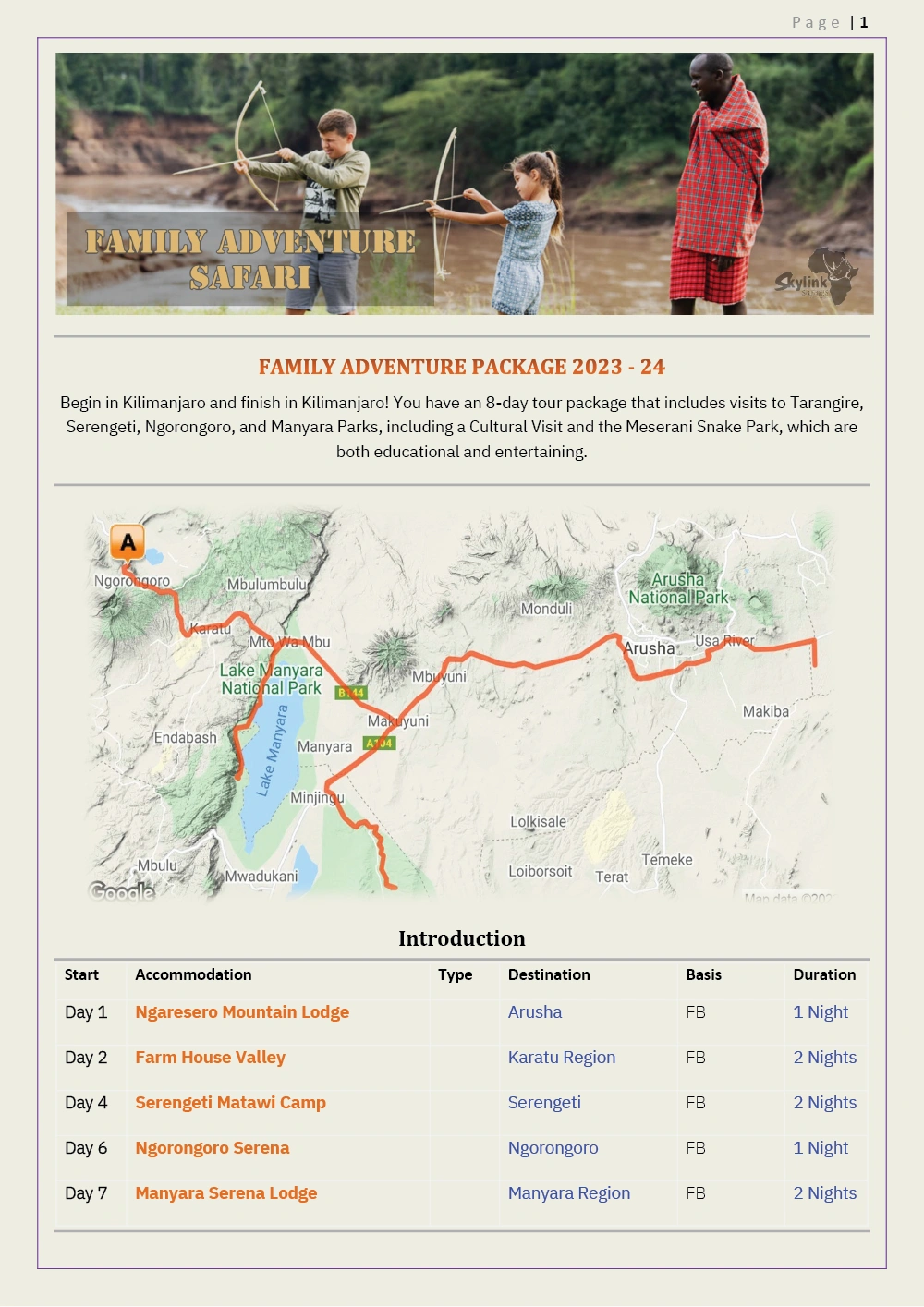 Family Adventure Tour PDF 1