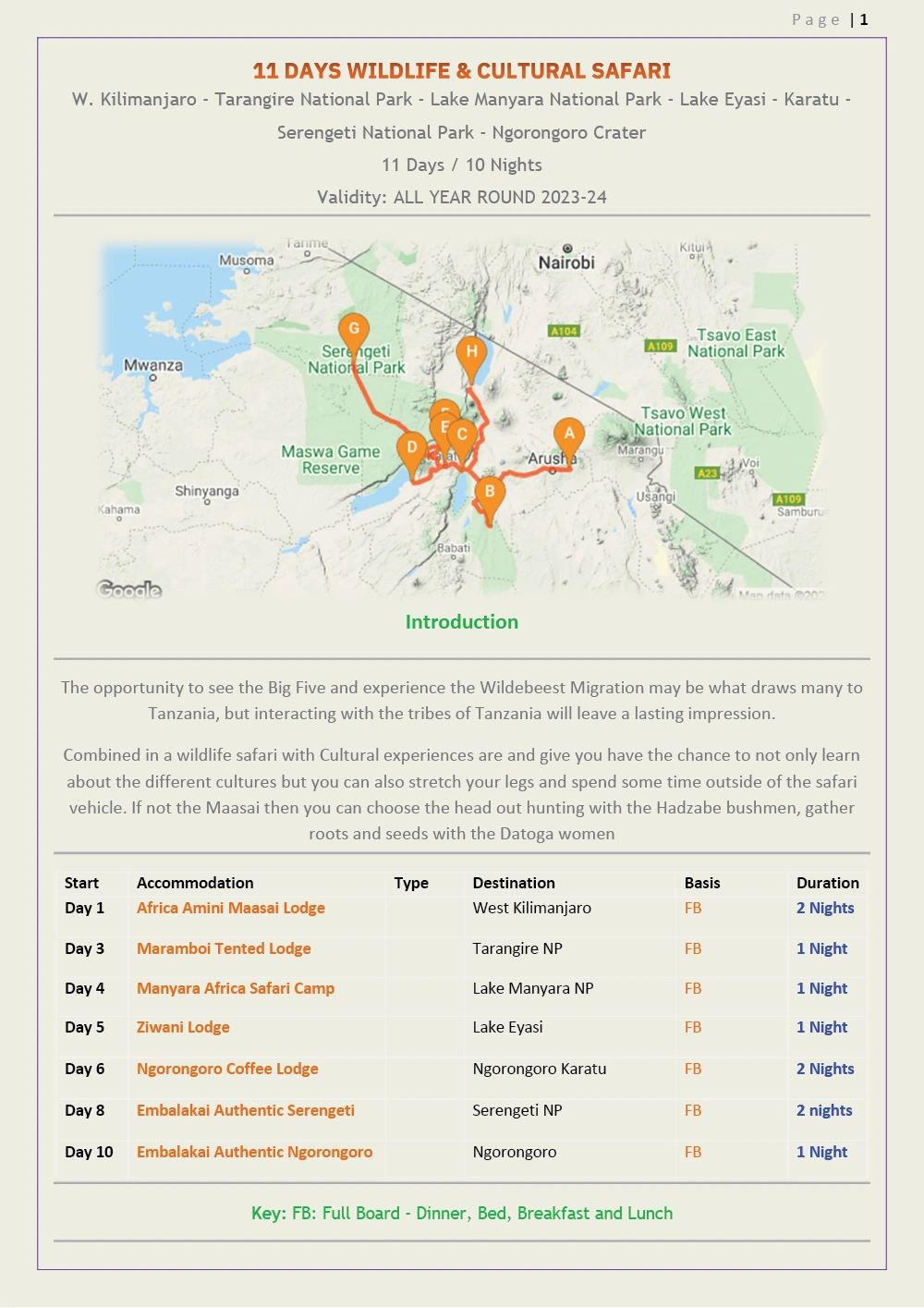 Short Tanzania Tour PDF 1 